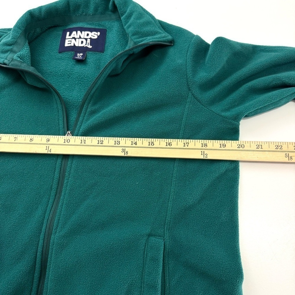 Lands End Women’s S Turquoise Green Full Zip Up Soft Fleece Jacket Sweater Top - Picture 8 of 11